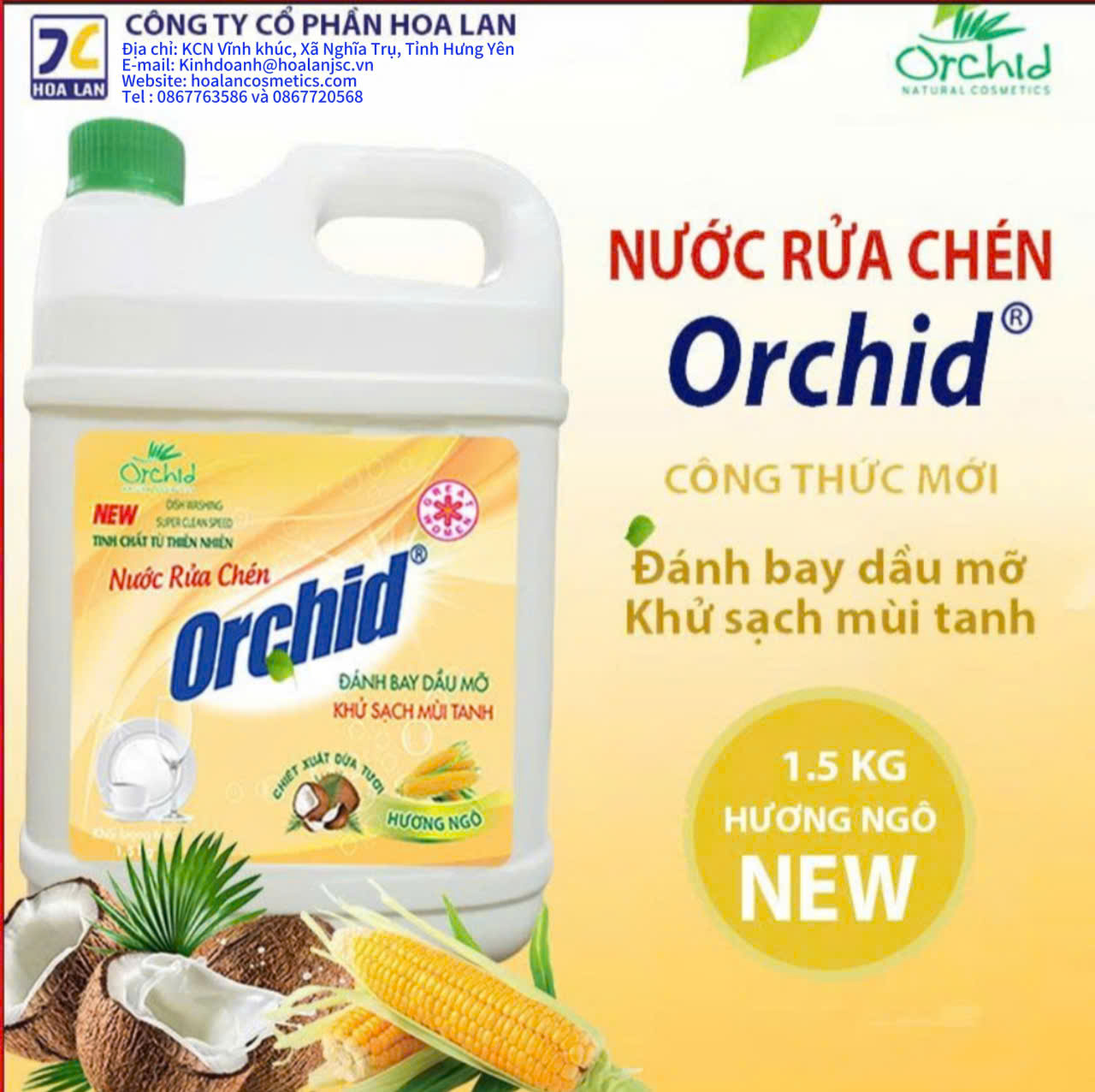nước rửa chén 1,5 kg h ngô