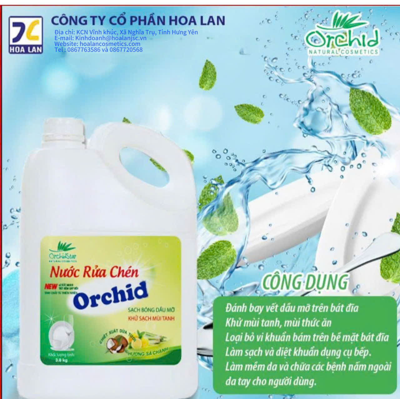 nước rửa chén 3,8 kg h sả chanh