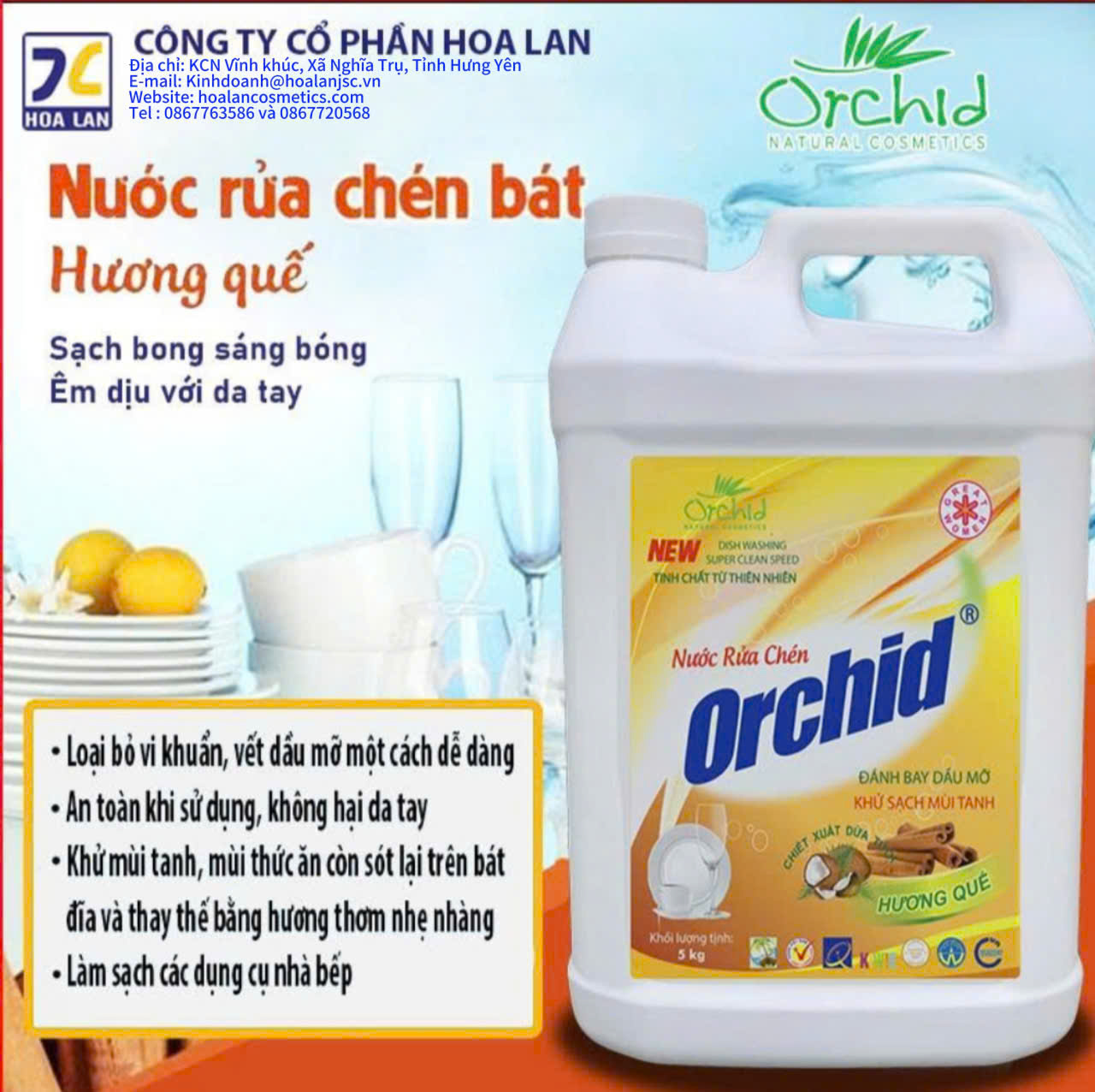 nước rửa chén quế 5kg h quế