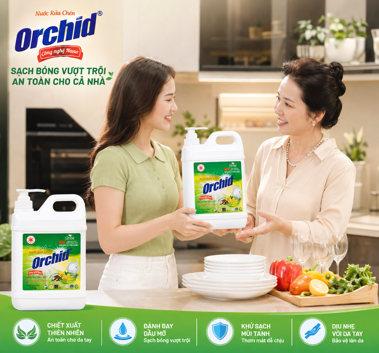 nước rửa chén 1,5kg sả chanh
