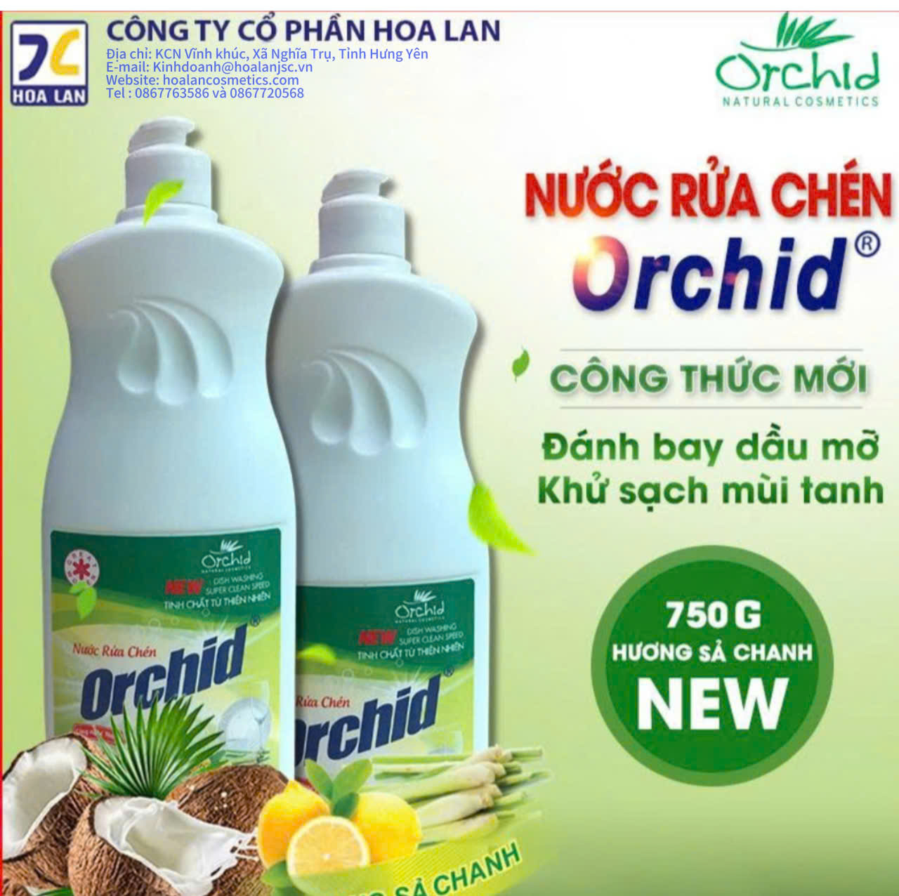 nước rửa chén 750 ml h sả chanh