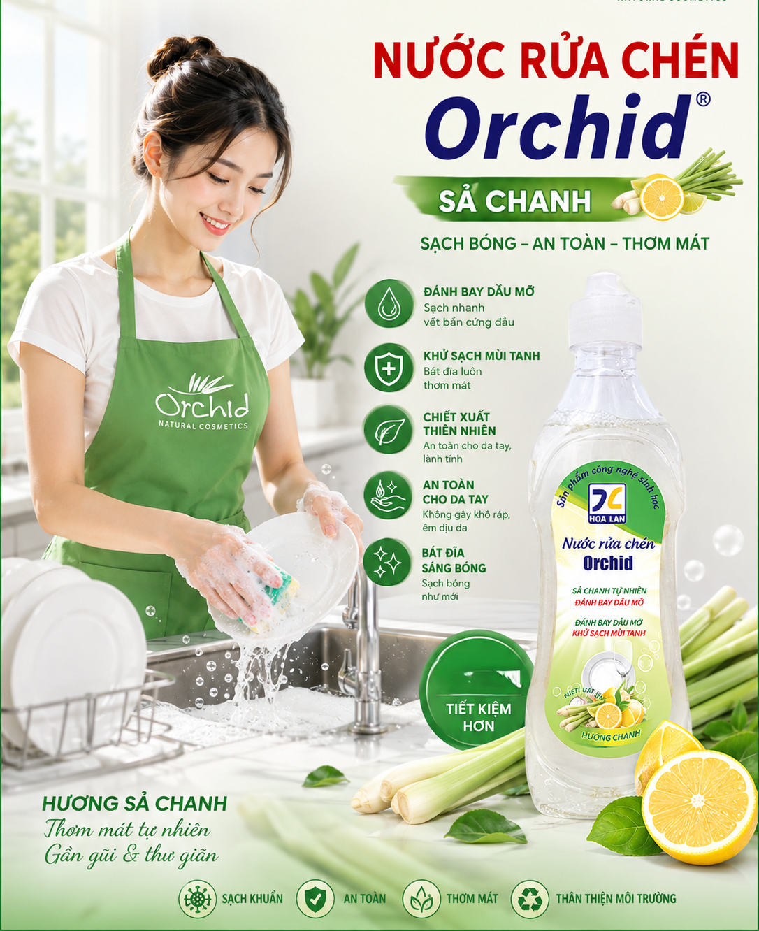 nước rửa chén 750 ml hương sả chanh