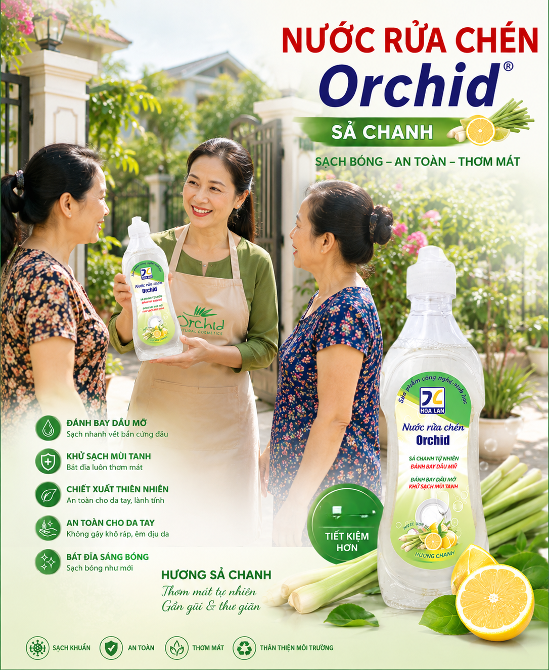 nước rửa chén h sả chanh 750 ml